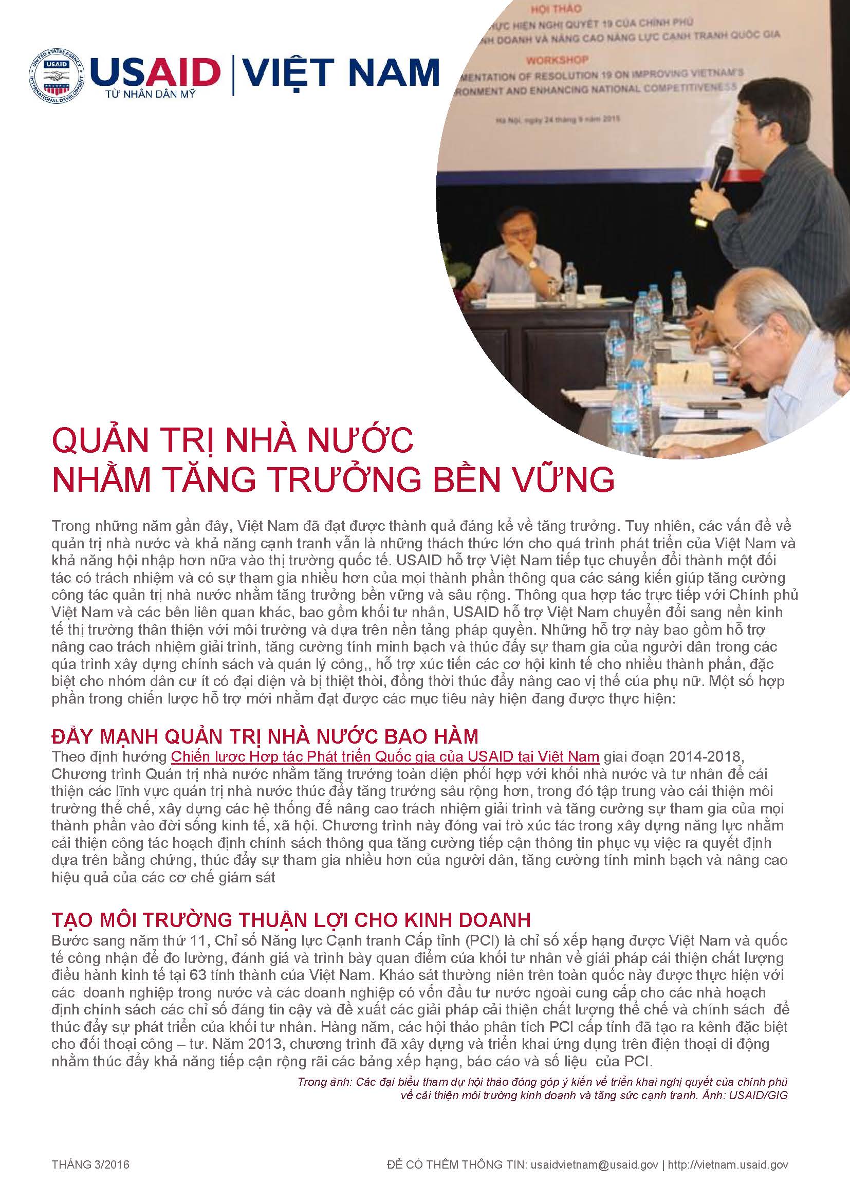 QUẢN TRỊ NHÀ NƯỚC NHẰM TĂNG TRƯỞNG BỀN VỮNG