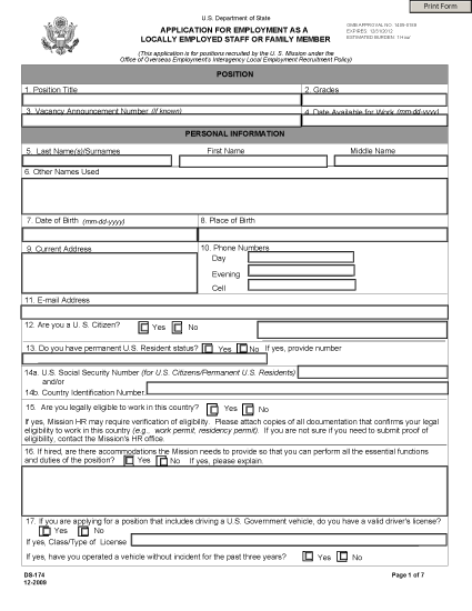 DS-174 - Locally Employed Staff