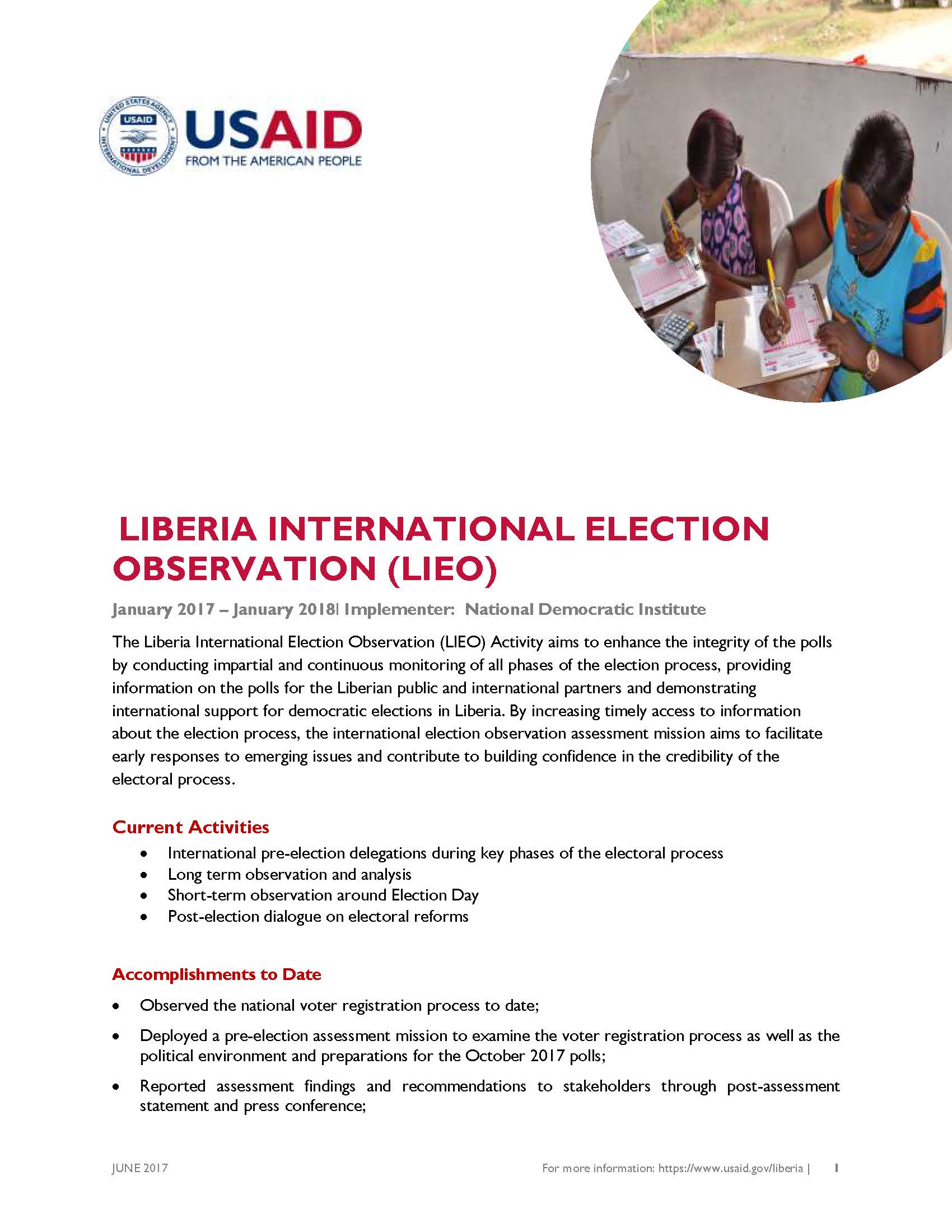 Liberia International Election Observation Fact Sheet