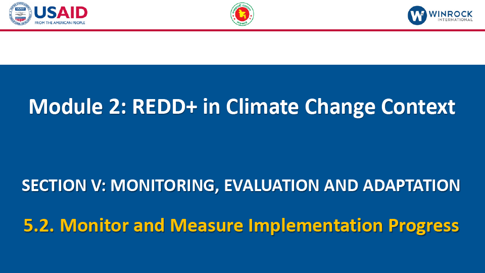 5.2. Monitor and Measure Implementation Progress