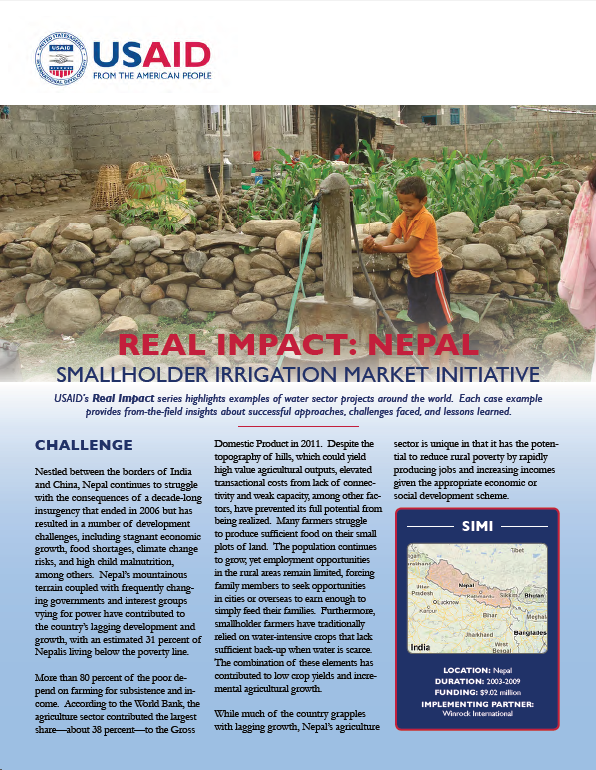 Real Impact: Nepal - Smallholder Irrigation Market Initiative