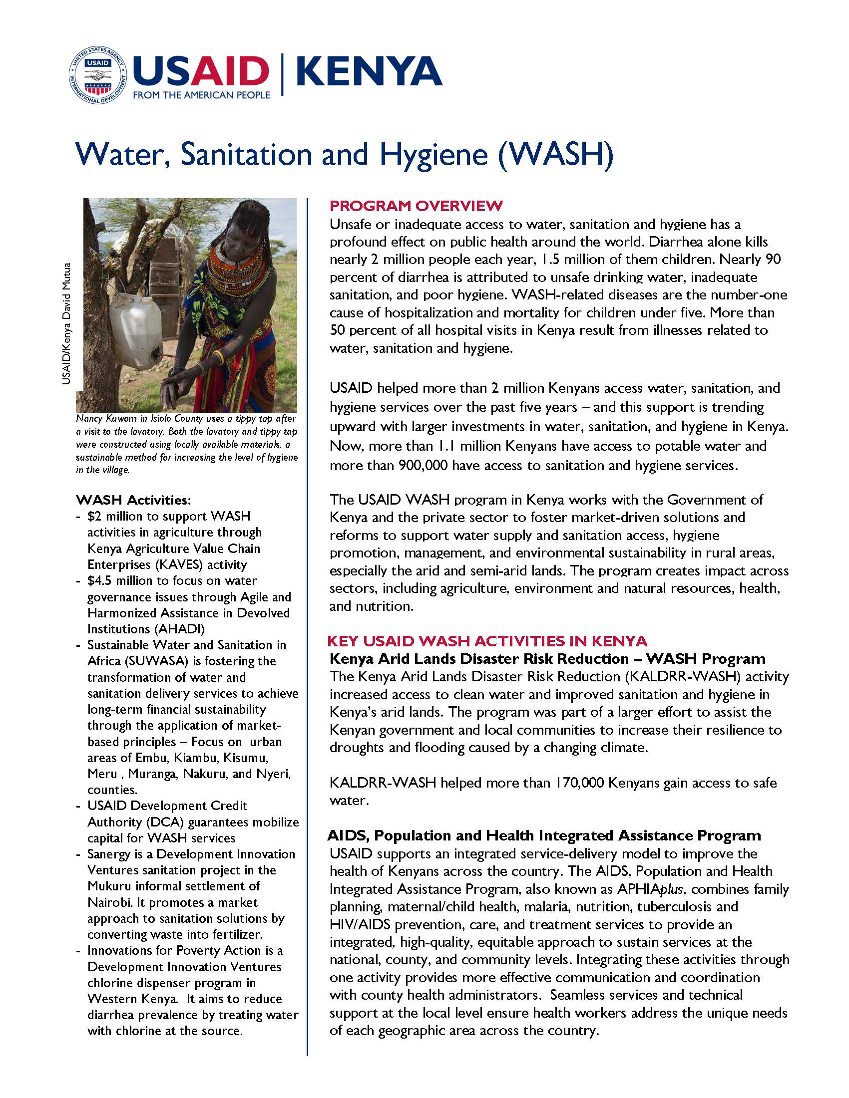 Water, Sanitation and Hygiene (WASH)