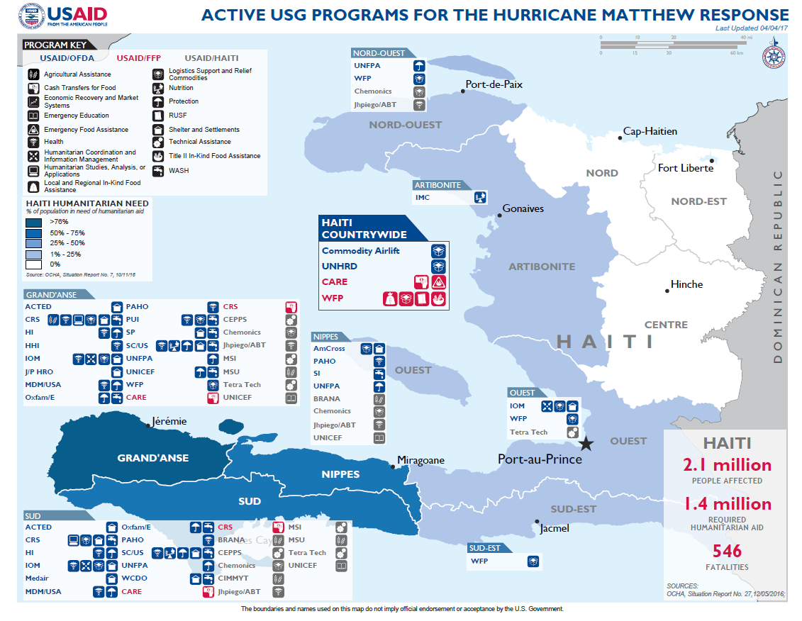 Caribbean Hurricane Matthew - Map #19 April 04, 2017