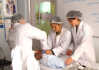 A teacher demonstrates neonatal resuscitation to two midwifery students in Badakhshan, Afghanistan. The country's maternal and i