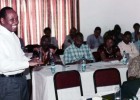 David Nyange conducts a seminar in entrepreneurship in 2004, when he was a senior lecturer at Sokoine University of Agriculture,