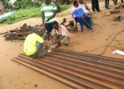 A local welder fabricates the photovoltaic array structure designed by GVE Projects.