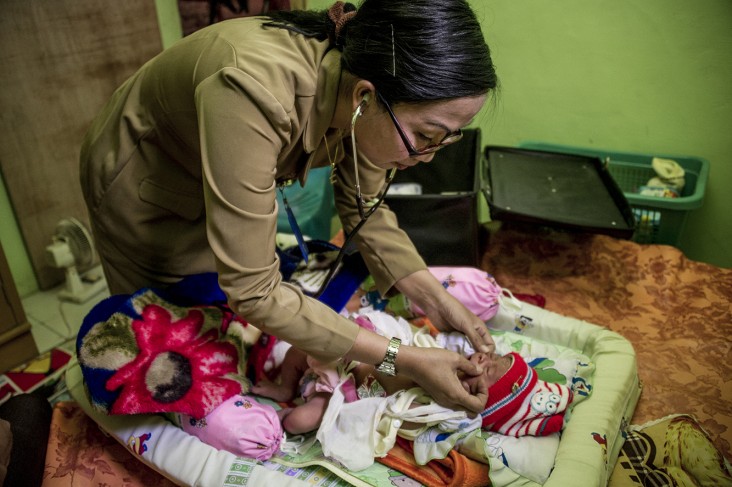 Village midwife on a house call