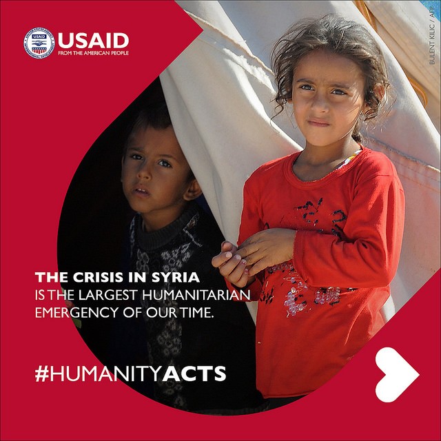 The crisis in Syria is the largest humanitarian emergency of our time. #HumanityActs Credit: Bulent Kilic / AFP