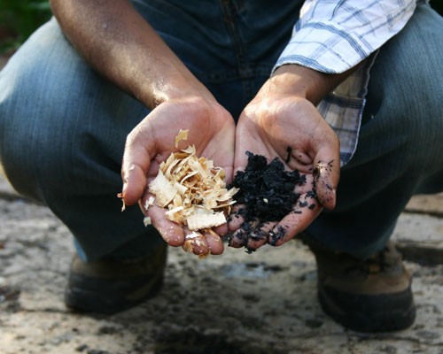 The sanitation centers produce waste, Sanergy removes that waste, and its processing facility converts it into fertilizer to be 