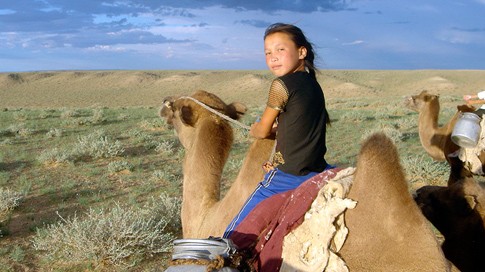 A young girl benefiting from USAID entrepreneurial activities in Dalanzadgad, Mongolia