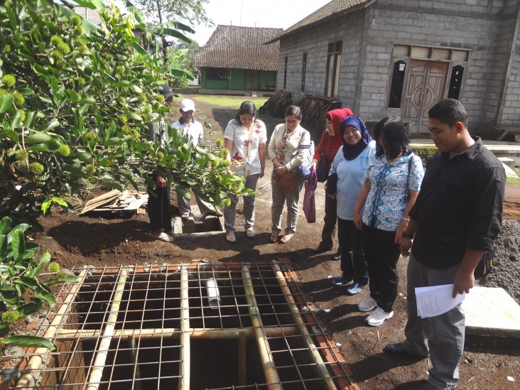 Construction of an infiltration pond in Semarang district, Central Java