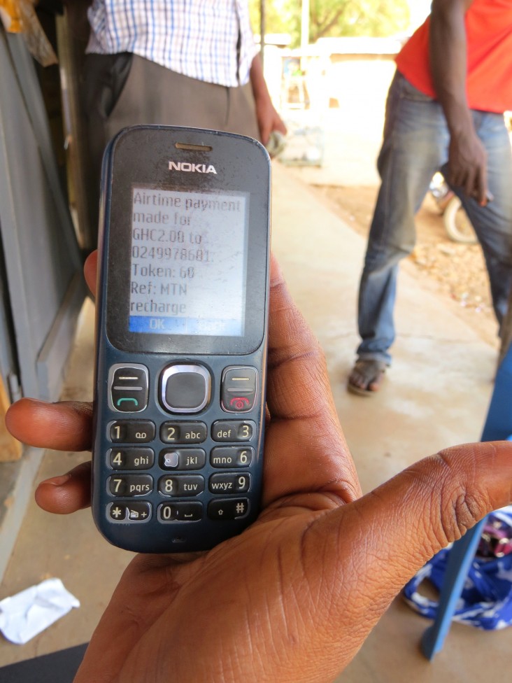 Receipt of mobile money payments is sent via text message.