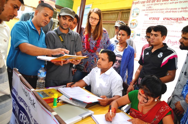 An information desk in Ramechhap district