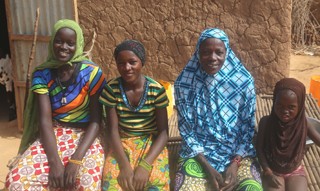 Oumou Mounkaila, second from right, with three of her children