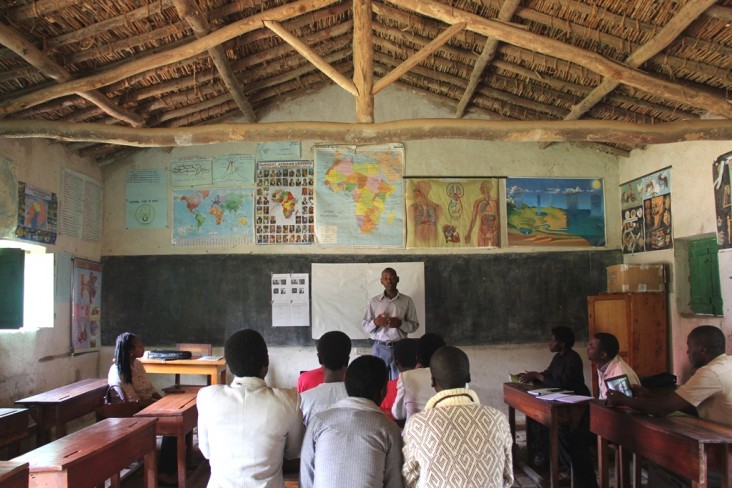 Celestin Ntirushwa holds a workshop with teachers on incorporating stories into their curriculum.