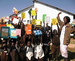 Children from Lusaka's Vera Chiluba school in Zambia. 