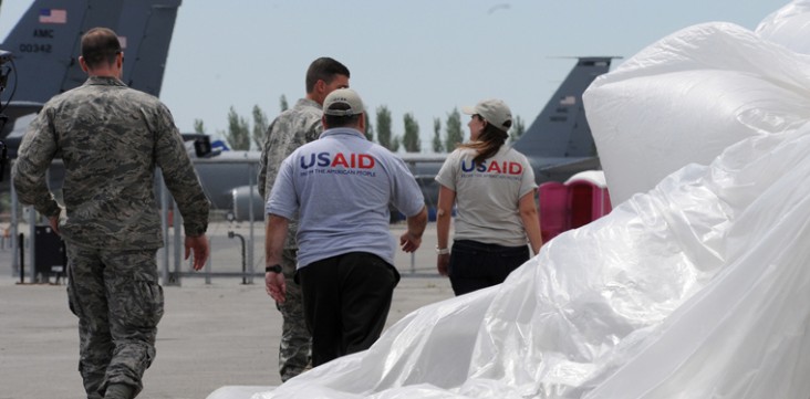 USAID partnered with the U.S. Air Force in June 2010 to deliver 16,600 pounds of relief supplies to people affected by conflict 