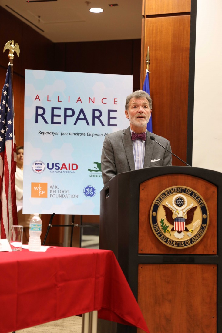 Ambassador Mulrean speaks at the REPARE launch.