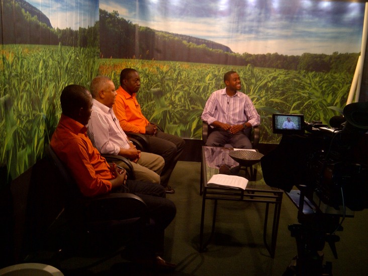 View of the set, “Agriculture, Business of the Future”.