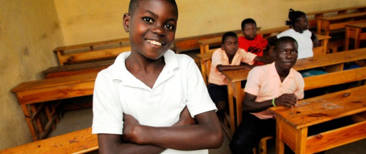 Johnie Pierre, 13, is one of thousands of Haitian children to receive shoes through the Haiti Neglected Tropical Disease Control