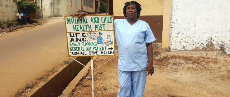 Elizabeth Coker, better known as Nurse Betty, founder of the maternal and child health post in the Malama suburb of Freetown, Sierra Leone