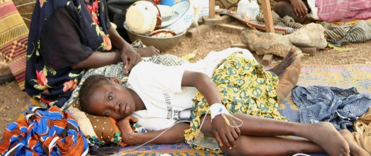 he ground serves as a hospital bed at the Koudougou Health Center in Burkina Faso.