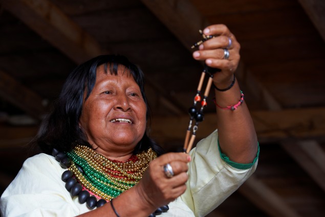 Woman with beads