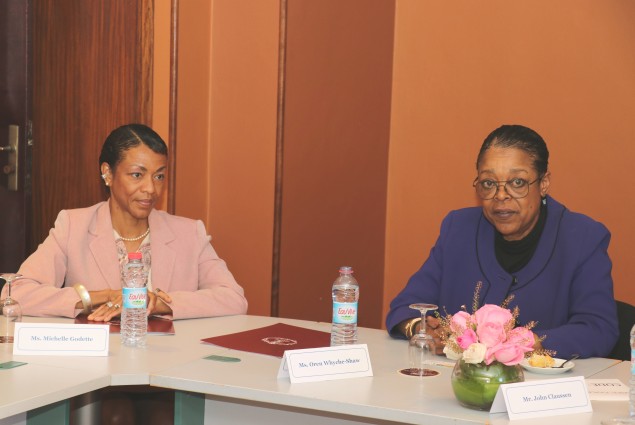 Ms. Oren Whyche-Shaw addresses the American Chamber of Commerce