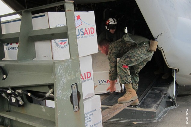 After arrival in Tacloban, USAID’s emergency relief commodities—including hygiene kits and plastic sheeting to help 10,000 famil