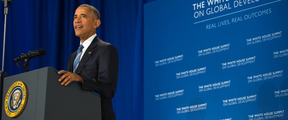 Remarks by President Obama at the White House Summit on Global Development. Photo Credit: Ellie Van Houtte, USAID