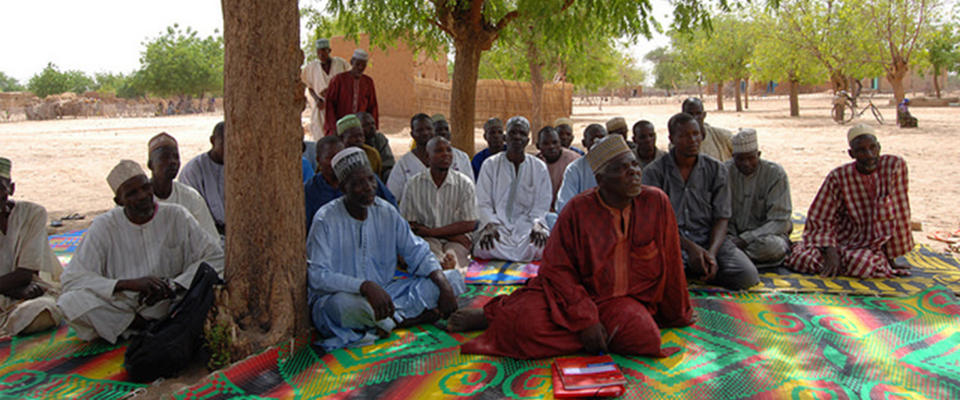 Community members gather to discuss a project