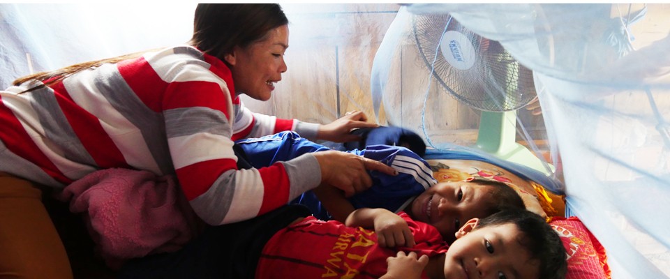 USAID provides life-saving mosquito bednets treated with insecticide to protect villagers from contracting malaria.