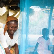 Demonstrating the proper use of ITNs in Senegal. 