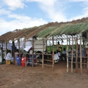 The Morrumbala community farmers' association meets to exchange best practices in this enclosure on the farm of the group's pres