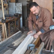 Faris Malik in his expanded Tikrit workshop. 