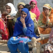 Women participate in a community mobilization activity conducted by USAID’s FALAH project.