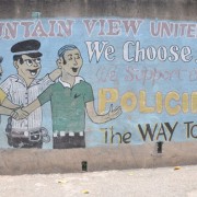 A mural painted by the citizens of the Mountain View community shows their partnership and support for the Jamaica Constabulary 