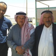 Mafraq Community Engagement Project organizer Ahmad Basbous, left, with Farhan Guneis and Salamah Al Gunis 