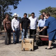 The new San Antonio Bridge is part of the major route for sugar cane, a main export product of El Salvador.