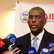 U.S. Chargé d’Affaires Dereck Hogan speaks to the press about the importance of entrepreneurship