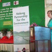 USAID Mission Director in Cambodia, Rebecca Black, addresses participants.