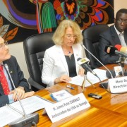 Mission Director Fine giving remarks at the signing ceremony