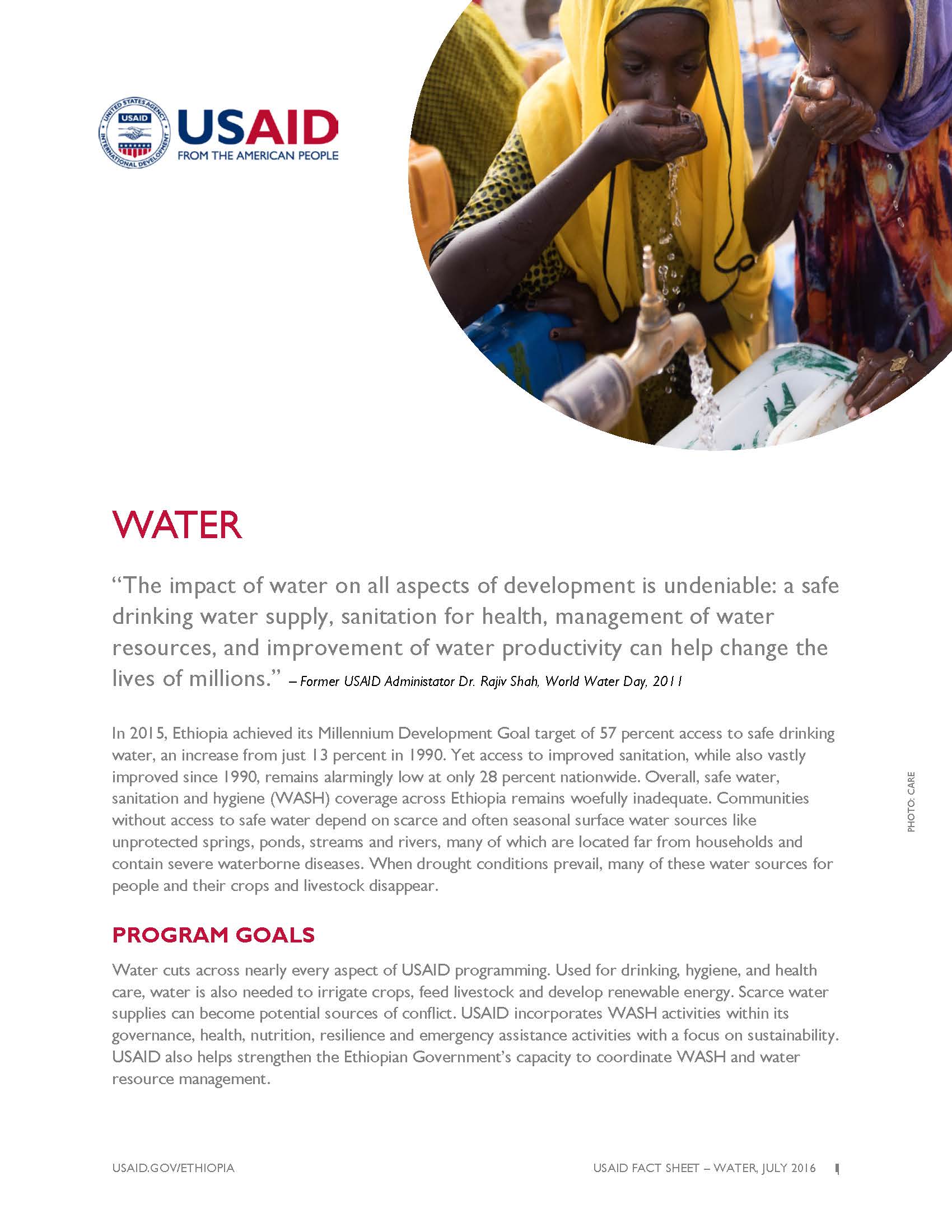 Ethiopia Water Fact Sheet